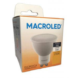 LAMPARA DICROICA LED 5W GU10 DE PVC MACROLED - Vista 1