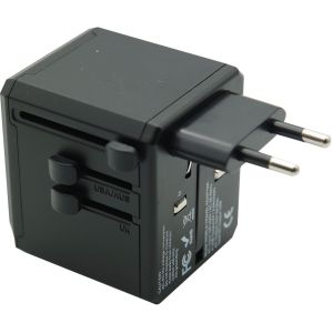 ADAPTADOR VIAJERO CON 3 PUERTOS USB-A + 1 PUERTO USB-C - COLOR NEGRO - Vista 2