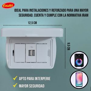 TAPA CAPSULADA EXTERIOR RIGIDA + 1 USB DOBLE EXULTT - Vista 2