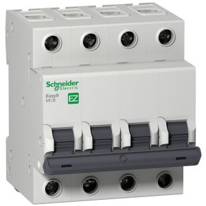 INTERRUPTOR TERMOMAGNETICO 4X6 SCHNEIDER - 4.5KA CURVA C E9