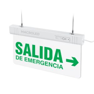 CARTEL DE SALIDA DE EMERGENCIA FLECHA A LA DERECHA LUMINOSO MACROLED