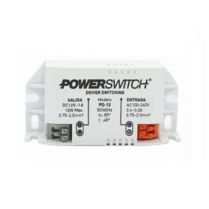 DRIVER LED 12V 12W PLASTICO IP20 POWER SWITCH