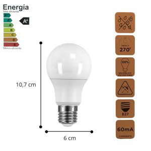 LAMPARA BULBO LED A60 7 WATT CANDELA - Vista 5