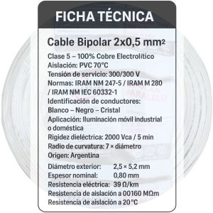 CABLE BIPOLAR 0.50 MM X 100 METROS EPUYEN - Vista 3