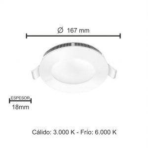PANEL LED EMBUTIR REDONDO 12W MACROLED - Vista 6