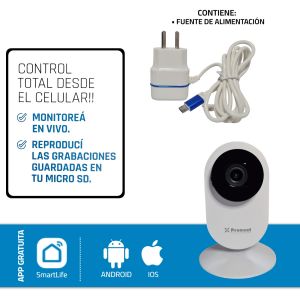 CAMARA DE SEGURIDAD IP SMART WIFI FULL HD 1080P GRABA AUDIO PRONEXT  - Vista 6