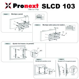 SOPORTE LCD SLCD103 DE 15" A 42" FIJO PRONEXT - Vista 3