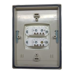 CAPSULADA SUPERFICIE 16 MIGNON 10X5 BEIGE CON 2 INTERRUPTORES EXULTT - Vista 2