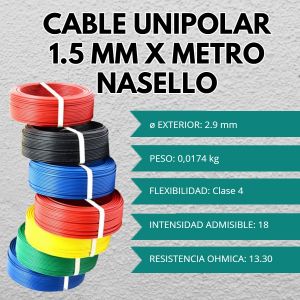 CABLE UNIPOLAR 1.5 MM X METRO CONDUELEC - Vista 6