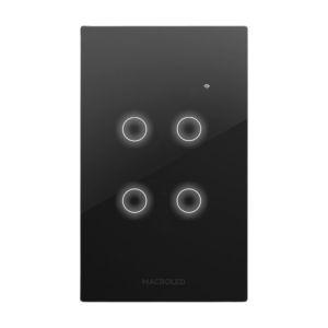LLAVE LUZ PARED INTERRUPTOR WIFI TOUCH SMART 4 CANAL C/ CAPACITOR 7A MACROLED ROMA - Vista 7