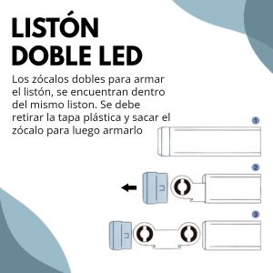 LISTON DOBLE + 2 TUBOS NANO 18 W 120 CM CALIDO - Vista 2