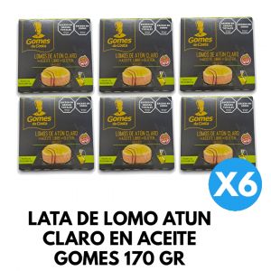 LATA DE LOMO ATUN CLARO EN ACEITE GOMES 170 GR X 6 UNIDADES - Vista 1