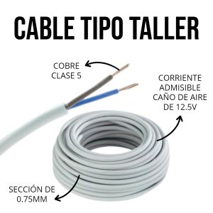 CABLE TIPO TALLER 2X0.75 MM X 100 METROS EPUYEN - Vista 5