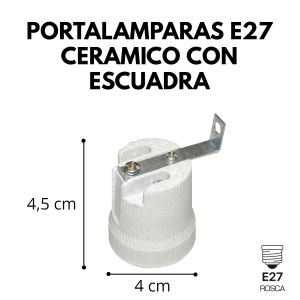 PORTALAMPARAS E27 CERAMICO CON ESCUADRA - Vista 2