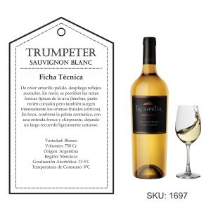 VINO TRUMPETER SAUVIGNON BLANCO 750 CC - Vista 1