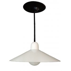LAMPARA COLGANTE CHINO 1 LUZ BASICO BLANCO + LAMPARA GLOBO LED 12WTS FRIO