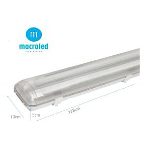 LUMINARIA ESTANCO P/ 2 TUBOS LED DE 18W 1.20 MTS MACROLED - Vista 2