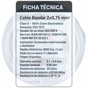CABLE BIPOLAR 0.75 MM X 100 METROS EPUYEN - Vista 3