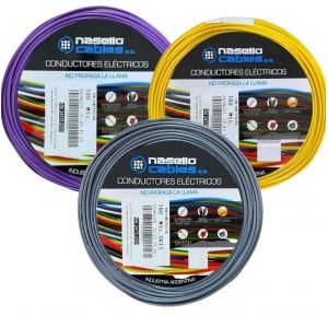 CABLE UNIPOLAR 1 MM X 100M PACK X 3 COLORES (GRIS - AMARILLO - VIOLETA)