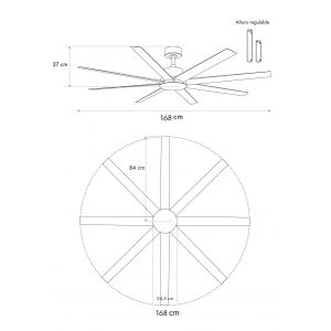 VENTILADOR DE TECHO NEGRO DETROIT SIN LUZ CON ASPAS NEGRO NO SMART WINDSTYLE - Vista 4