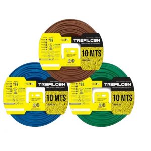 CABLE UNIPOLAR 2.5 MM TREFILCON X 10M PACK X 3 COLORES (MARRON - CELESTE - VERDE/AMARILLO)