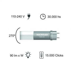 TUBO LED 9W T8 60 CM DE PVC NANO MACROLED - Vista 4
