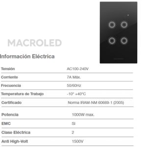 TECLA SMART ROMA MACROLED 4 CANALES CON CAPACITOR - Vista 4