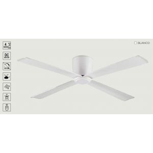 VENTILADOR DE TECHO BLANCO 452A SIN LUZ 48” MOTOR DE ALTA EFICIENCIA LEUK - Vista 1