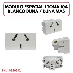 MODULO 1 TOMA 10A (ESPECIAL) BLANCO DUNA / DUNA MAS EXULTT - Vista 4