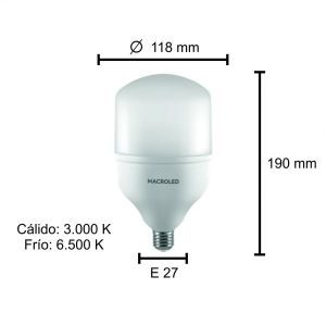 LAMPARA GALPONERA LED 40W E27 PVC MACROLED - Vista 4