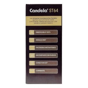 LAMPARA CANDELA LINEA VINTAGE INCANDESCENTE ST64 24W LUZ CALIDA - Vista 5