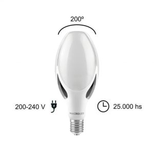 LAMPARA HIGHPOWER LED 80W E40 MAGNOLIA PVC/ALUM MACROLED - Vista 6
