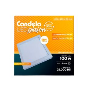 PANEL LED 18W CUADRADO APLICAR CANDELA - Vista 3