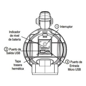 LINTERNA LED 60WLED + LUZ DE CAMPING + LUZ INTERMITENTE + ESTACIóN DE CARGA - - Vista 4