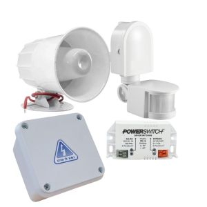KIT ALARMA C/ SIRENA CON SENSOR DE MOVIMIENTO COLOR BLANCO