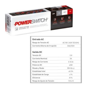 FUENTE LED SWITCHING 12V 5A 60W IP67 POWER SWITCH - Vista 4