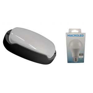 TORTUGA EXTERIOR NEGRO STAR BOX + LAMPARA 11.5W NEUTRO E27 MACROLED - Vista 1