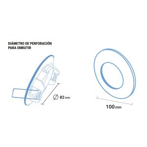 SPOT REDONDO BLANCO DE EMBUTIR PARA DICRO + ZOCALO GU10 STAR BOX - Vista 3