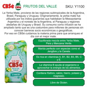 PAQUETE YERBA CBSE FRUTOS DEL VALLE 500 GR - Vista 2