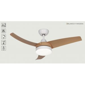 VENTILADOR DE TECHO BLANCO Y MADERA 421C CON LUZ 42” MOTOR DE ALTA EFICIENCIA LEUK - Vista 1
