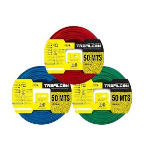 CABLE UNIPOLAR 2.5 MM TREFILCON X 50M PACK X 3 COLORES (ROJO- CELESTE - VERDE/AMARILLO)