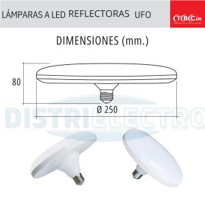 LAMPARAS LED ESPECIALES REFLECTORA UFO 40W LUZ NATURAL TBCIN - Vista 2