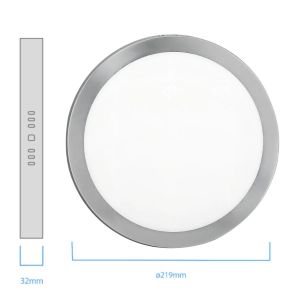 PANEL LED APLICAR REDONDO 24W PLATEADO MACROLED - Vista 2