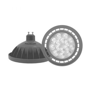 LAMPARA AR111 LED 15W 25º GU10 DIMERIZABLE DE PVC GRIS MACROLED - Vista 2