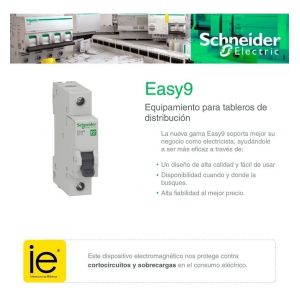 INTERRUPTOR TERMOMAGNETICO 1X20 SCHNEIDER - 4.5KA CURVA C E9 - Vista 1