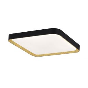 PLAFON LED ACERO NEGRO Y MADERA 45W GALACTIC DISEÑO CUADRADO MODERNO LEUK