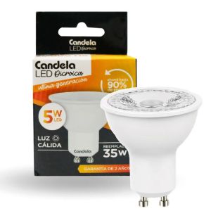 LAMPARA LED DICROICA ESMERILADA 5W GU10 CANDELA - Vista 1