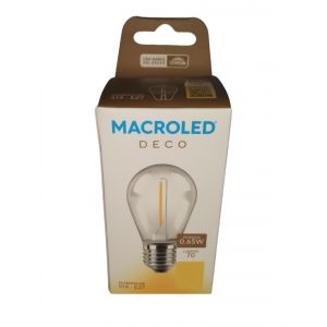 LAMPARA GOTA FILAMENTO LED 0.65W E27 MACROLED