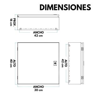 GABINETE METALICO ESTANCO IP65 300X400X160 FORLI - Vista 1