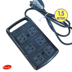 PROLONGADOR ZAPATILLA 6 TOMAS C/CABLE 1.5 MTS EXULTT - Vista 10